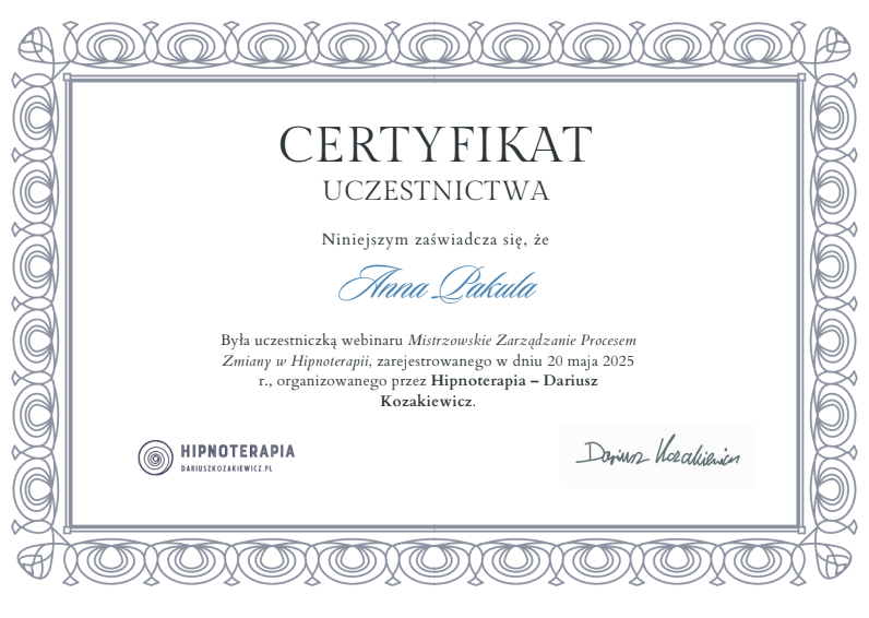 Mistrzowskie Zarządzanie Procesem Zmiany w Hipnoterapii